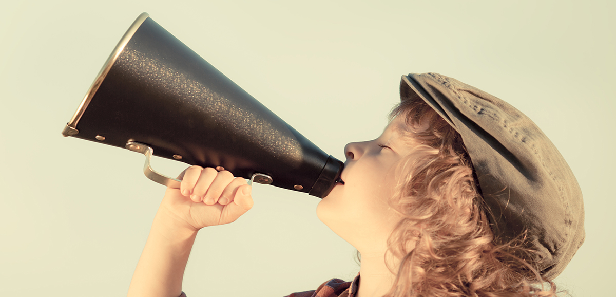 child with megaphone